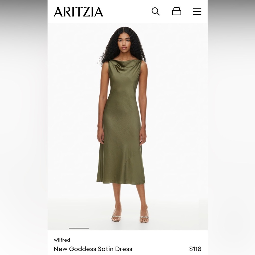 BNWT Wilfred New Goddess Satin Dress - SMALL